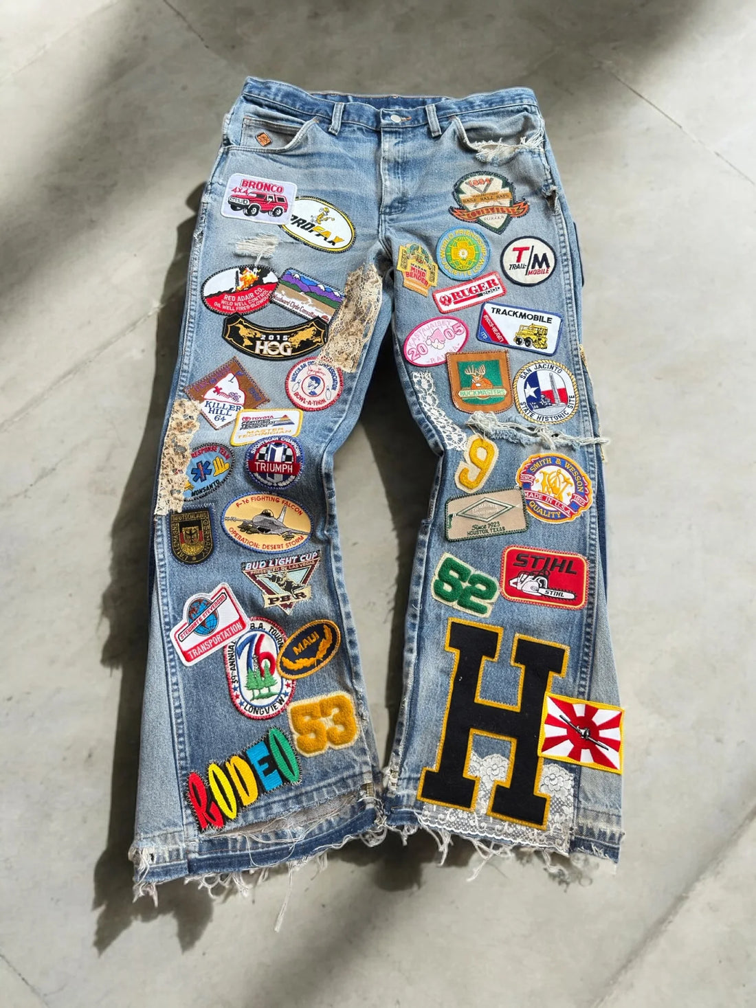 Gothic Embroidered Denim